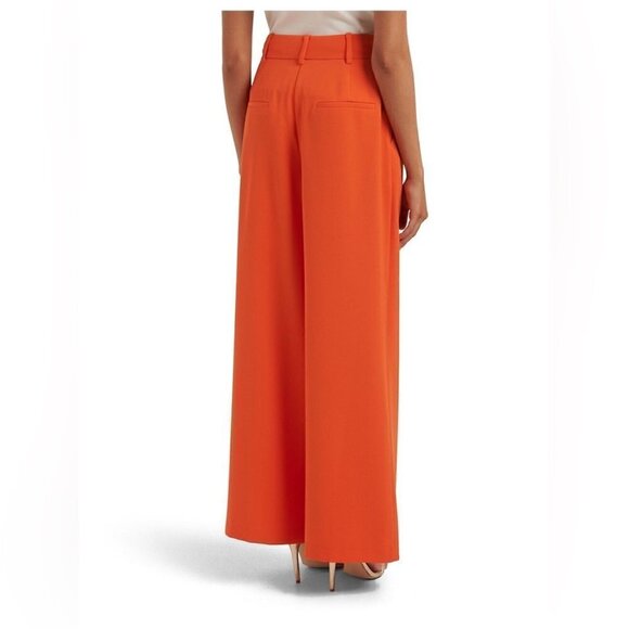 Ever New Wide Leg Isla Trousers Orange Gerbera Womens Size 10 Petite New - Picture 2 of 12